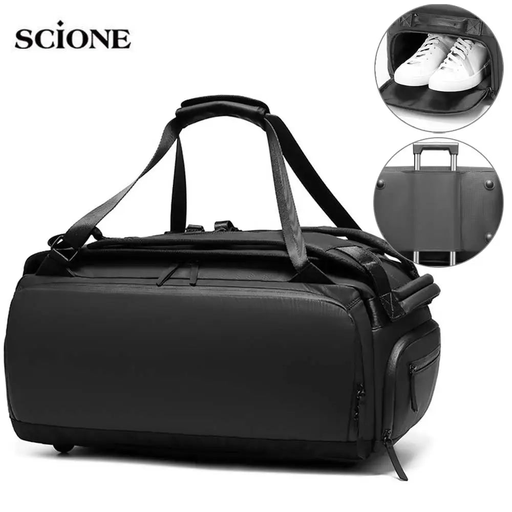 Convertible Gym Duffel Backpack with Shoe Compartment