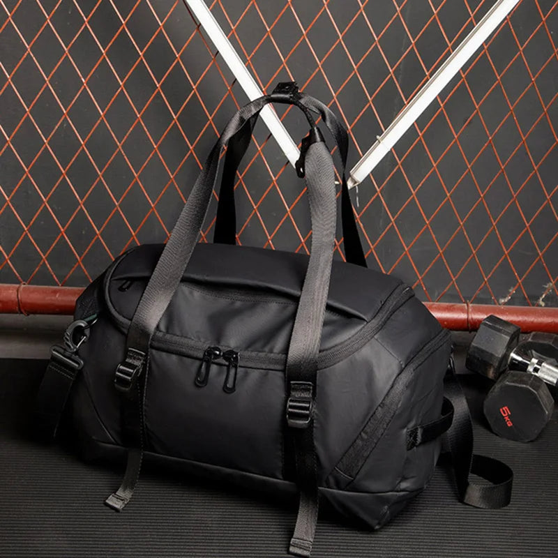 Convertible Gym Duffel Backpack with Shoe Compartment